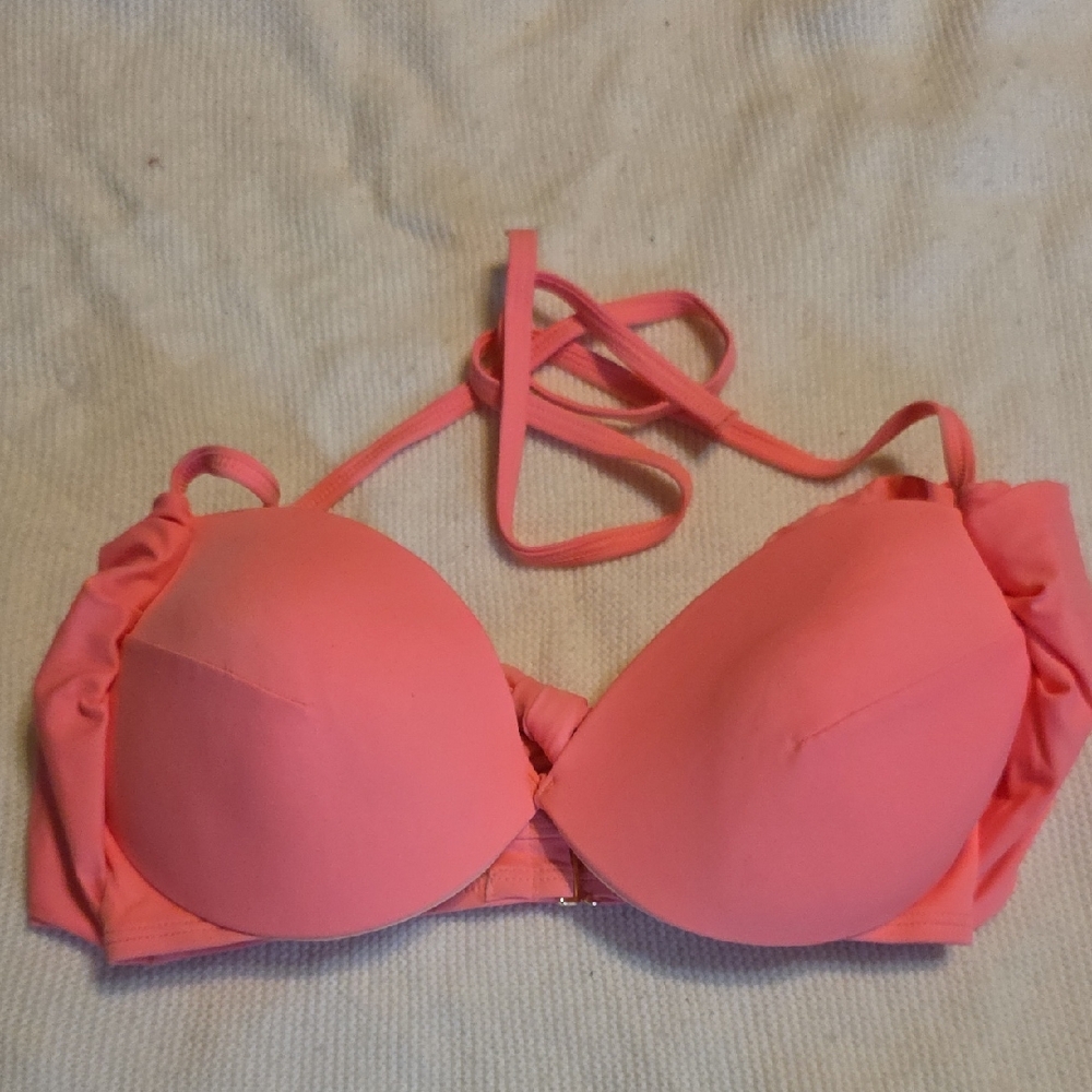 Victoria's Secret Coral Pink Push-Up Bikini Top 32DD